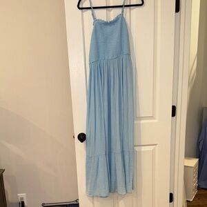 Anthropologie Sky Blue Textured Dress Gauze